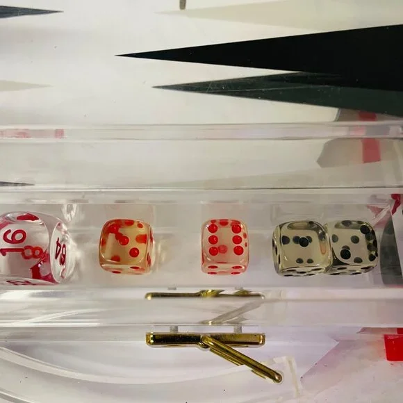 Luxury Acrylic Backgammon Set With Gold Accents & Dice 17" x 131/3" x 3'